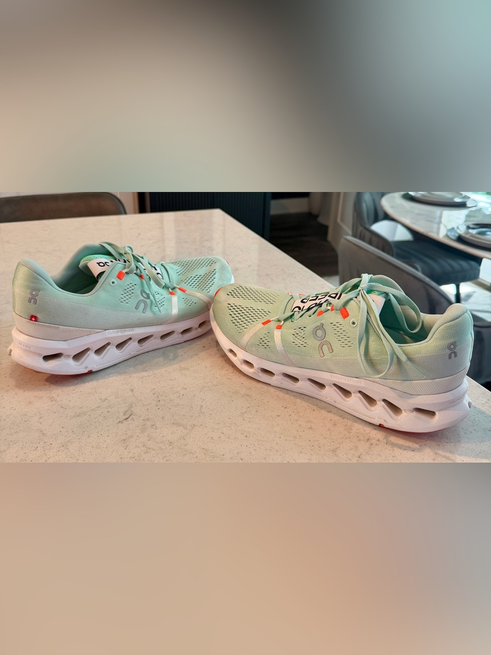On Running Men's Mint Green Athletic Shoes with White Soles